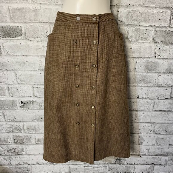 Vintage 60s 70s Tweed Wool Blend Blazer Midi Skirt 2 Piece Mod Retro Set - Picture 5 of 16